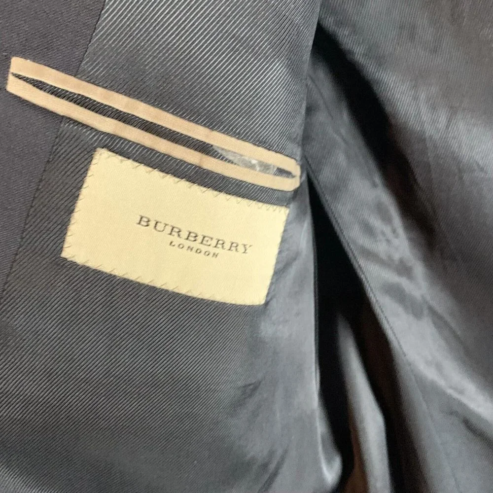 Burberry‎ Blazer Jacket Men's 41 R Black Lined Single Breasted Notch Lapel Wool